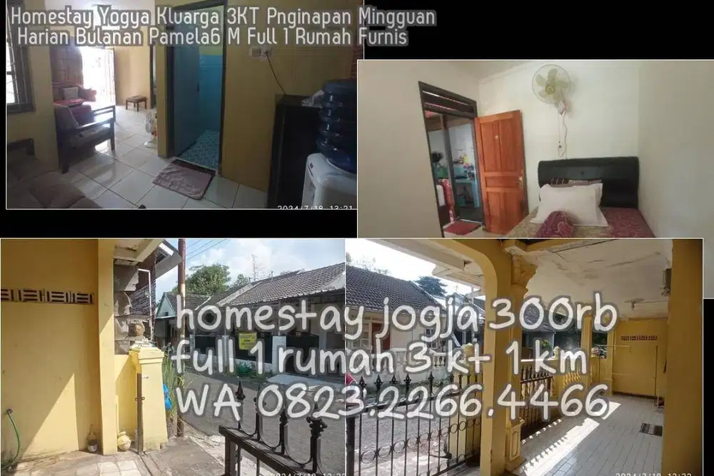 Homestay Yogya Kluarga 3KT Pnginapan Mingguan Harian Bulanan Pamela6 M