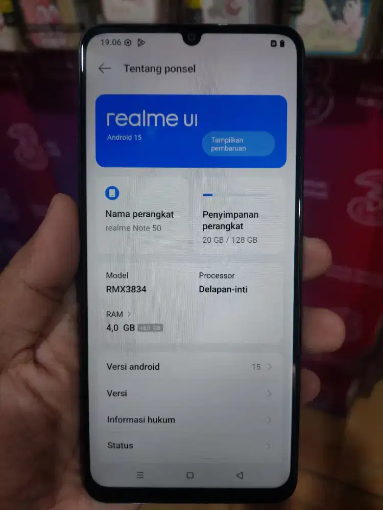 Realme note 50 Ram 4