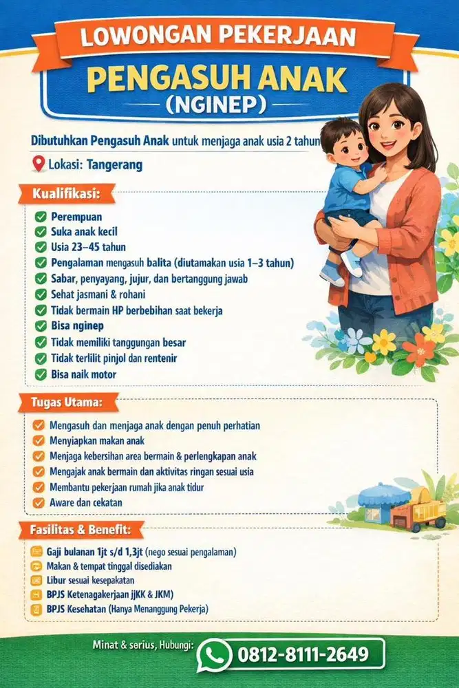Dicari ART pengasuh anak