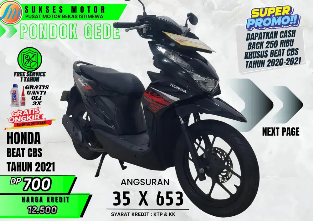 PROMO CASHBACK DP MURAH ANGS RINGAN PROSES KREDIT CEPAT MUDAH BEAT CBS