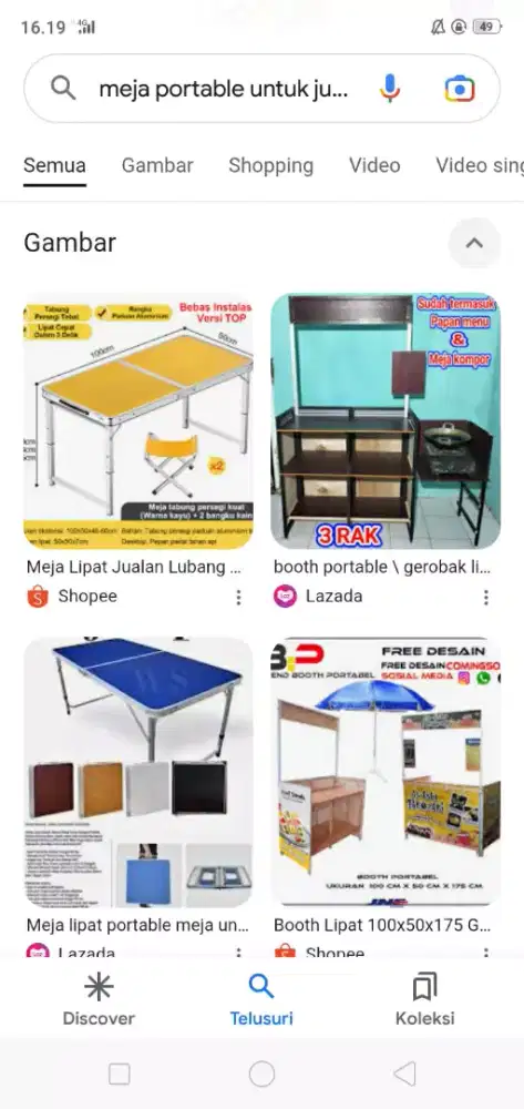 Meja portable  siap pakai untuk para umkm