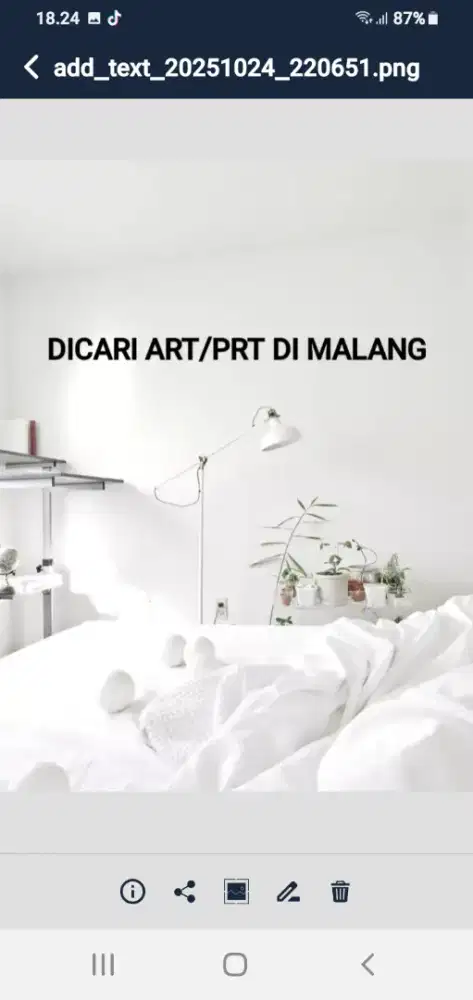 DICARI ART/PRT DI MALANG.