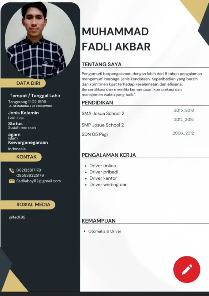 Bismillah mencari pekerjaan driver