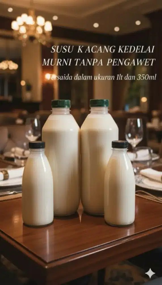 Susu kacang tanpa pengawet.