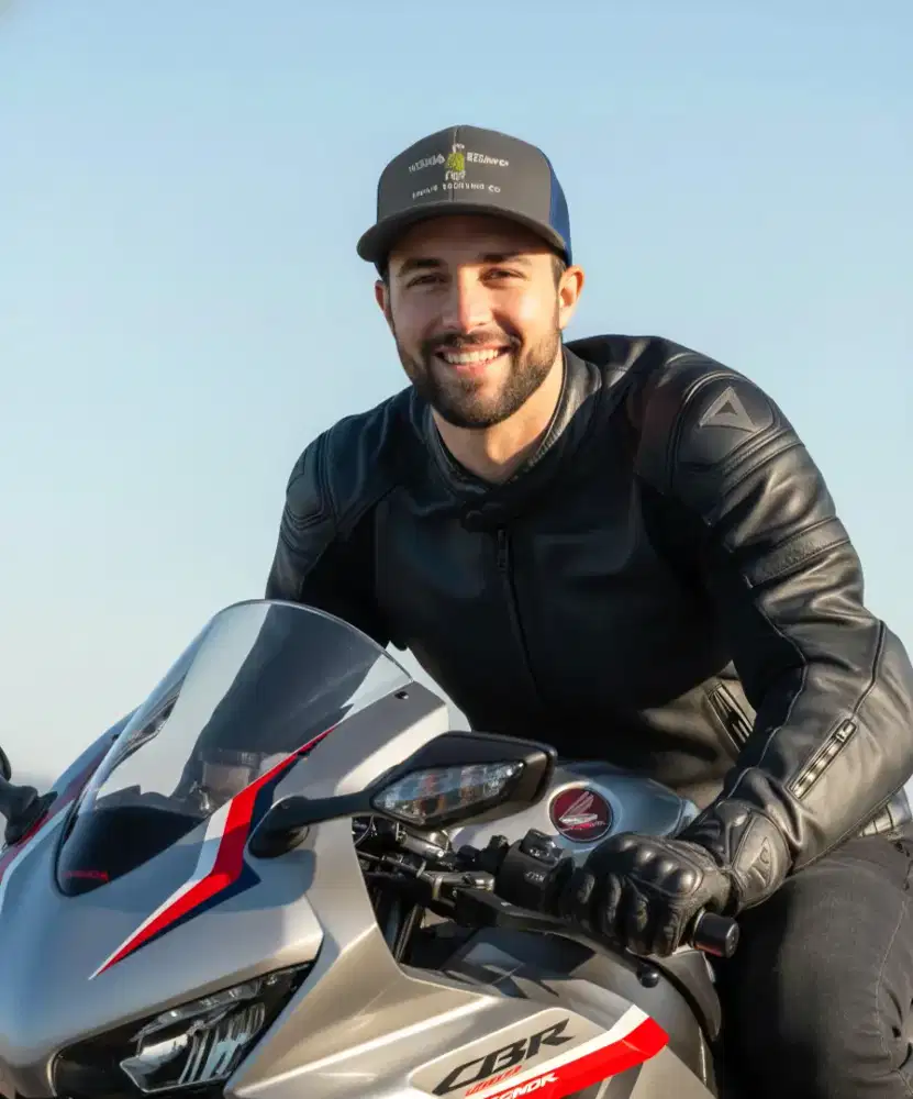 Topi Trucker Logo Burung Richardson Original Second Abu-abu Biru