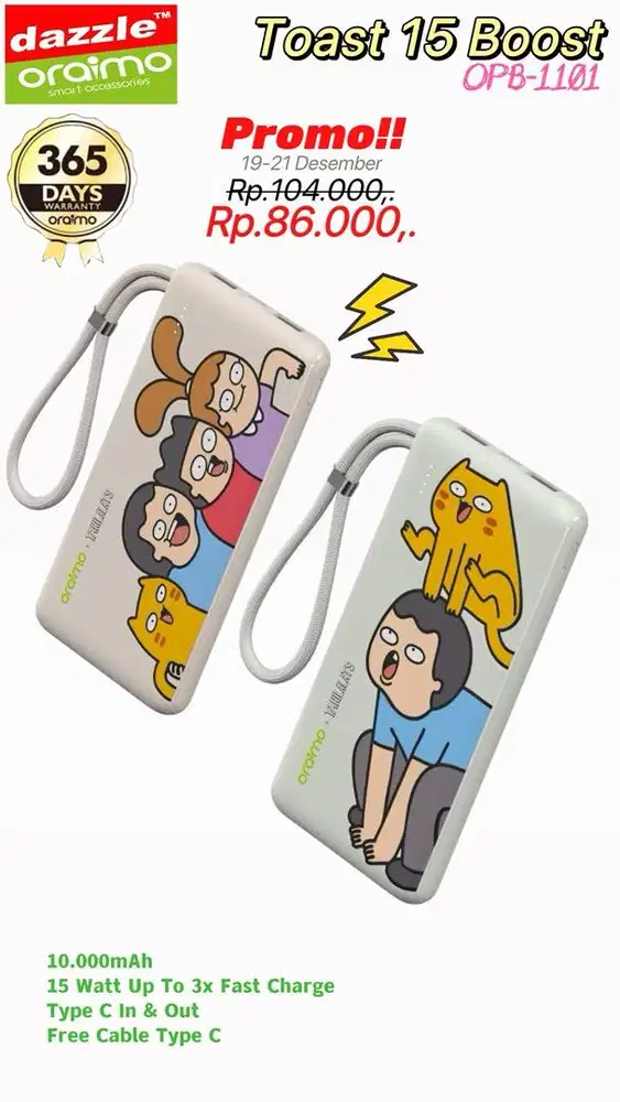 Powerbank Oraimo x Tahilalats OPB-1101