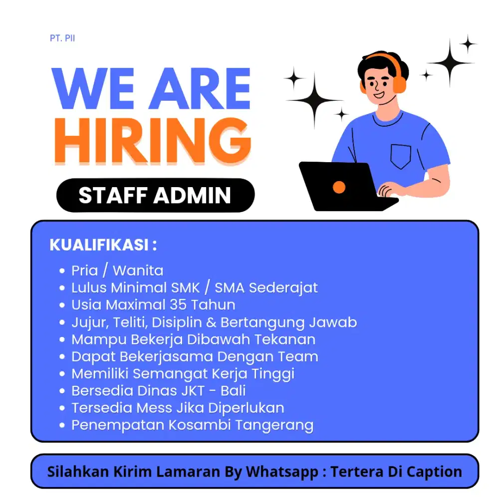 LOWONGAN KERJA STAFF ADMIN
