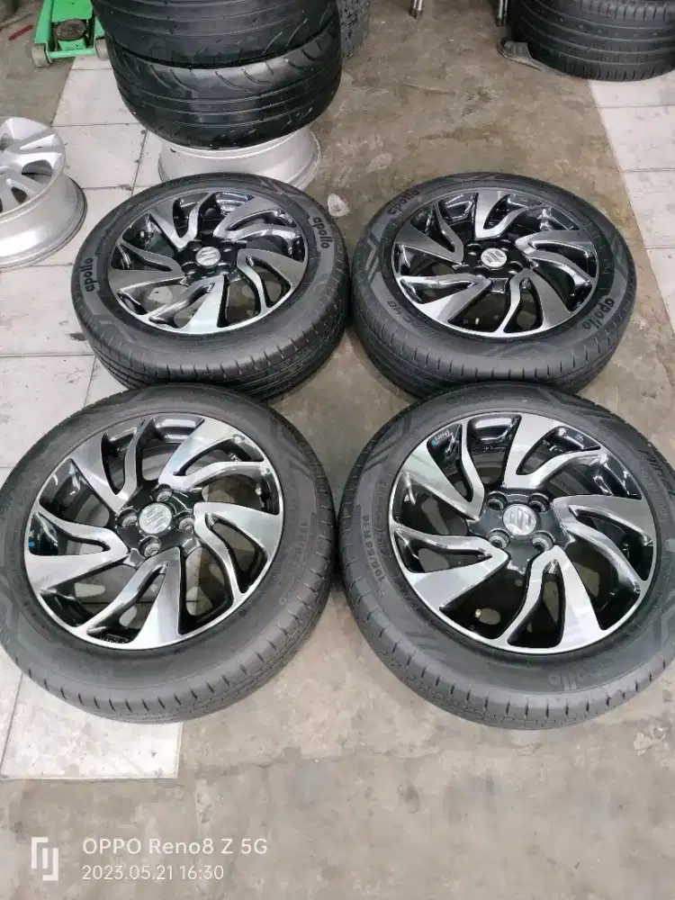 Jual vleg OEM baleno R16 pcd 4x100 kond mulus ban msih 85% 4pcs..