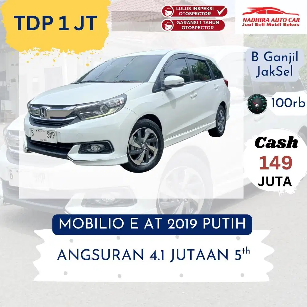 DP Cuma 1 Juta Aja Mobilio E AT 2019 Putih