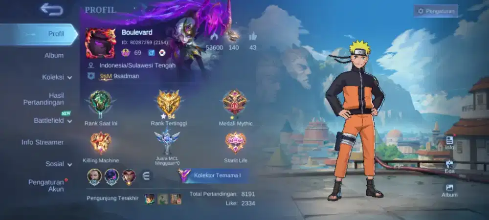 JUAL AKUN MOBILE LEGEND 1 JUTA