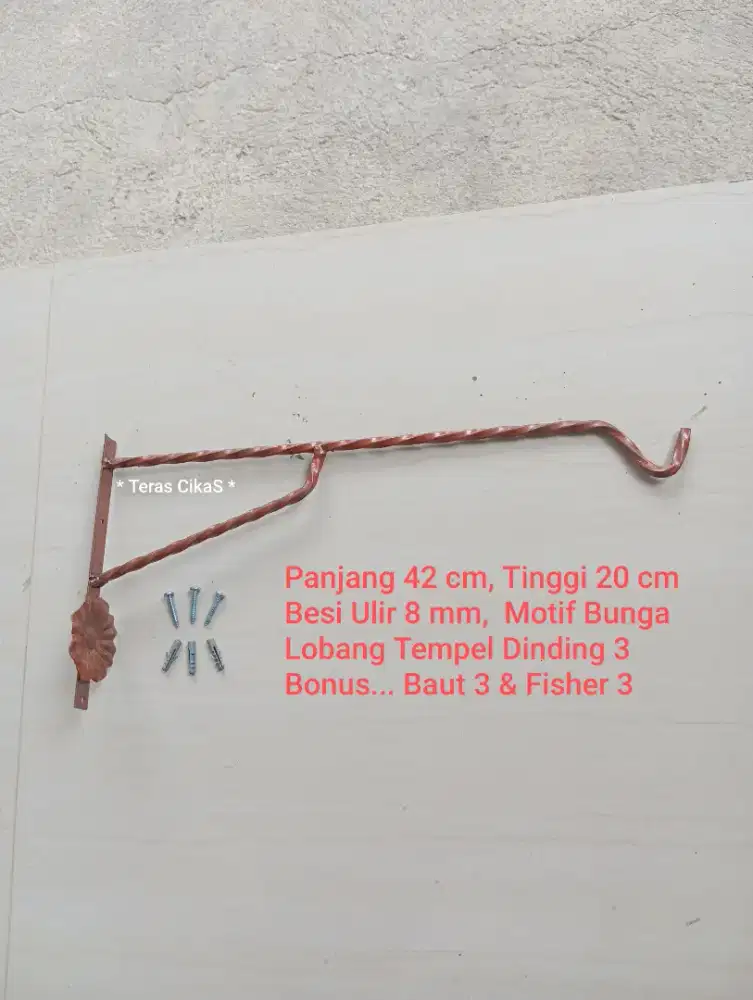 Gantungan Sangkar Tempel Dinding, Panjang 42 cm
Besi Ulir 8 mm, Motif