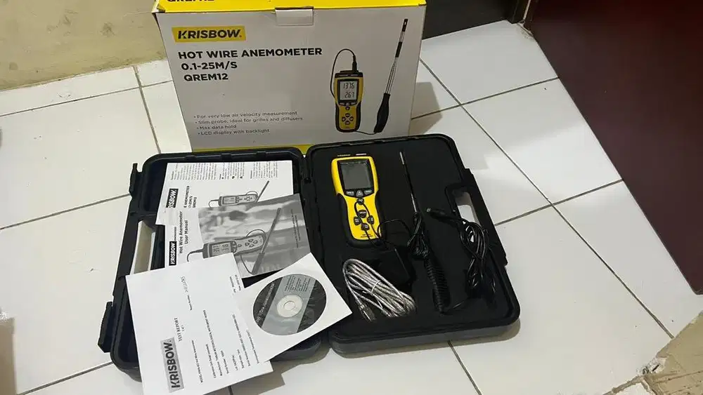 Hot Wire Anemometer 0.1-25 M/S Krisbow Alat Ukur Kecepatan Angin