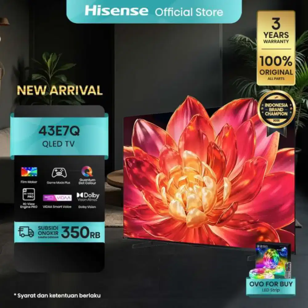 HISENSE 43E7Q 4K QLED SMART TV OS VIDAA 43 inch 2025 Series