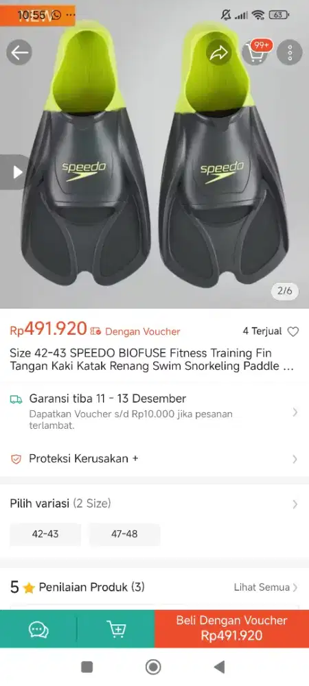 Sepatu katak atau fins