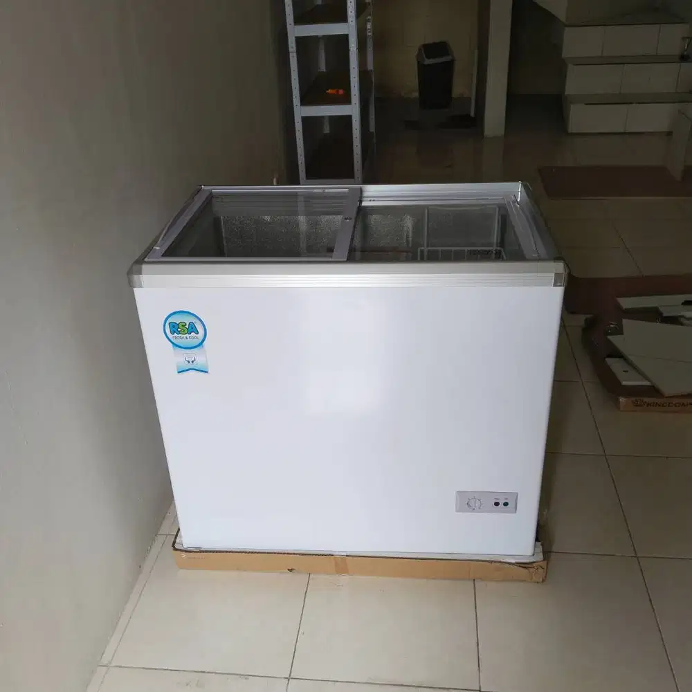 Frezeer sliding glass RSA XS-200 4 hari pemakaian, mulus lengkap