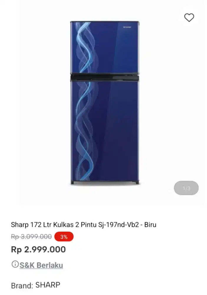 PROMO KREDIT SHARP 172 LTR KULAS 2 PINTU