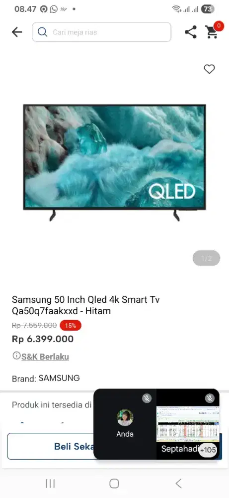 Samsung 50 inci qled 4k smart tv