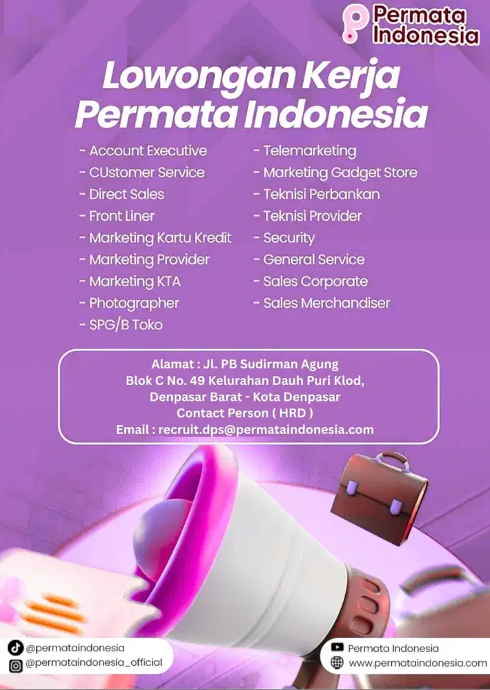 DIBUTUHKAN CALON STAFF SIAP KERJA