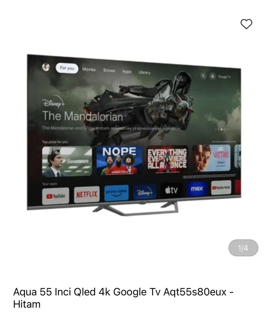 AQUA Qled 4K Google TV 55 inci bisa cicilan syarat ktp