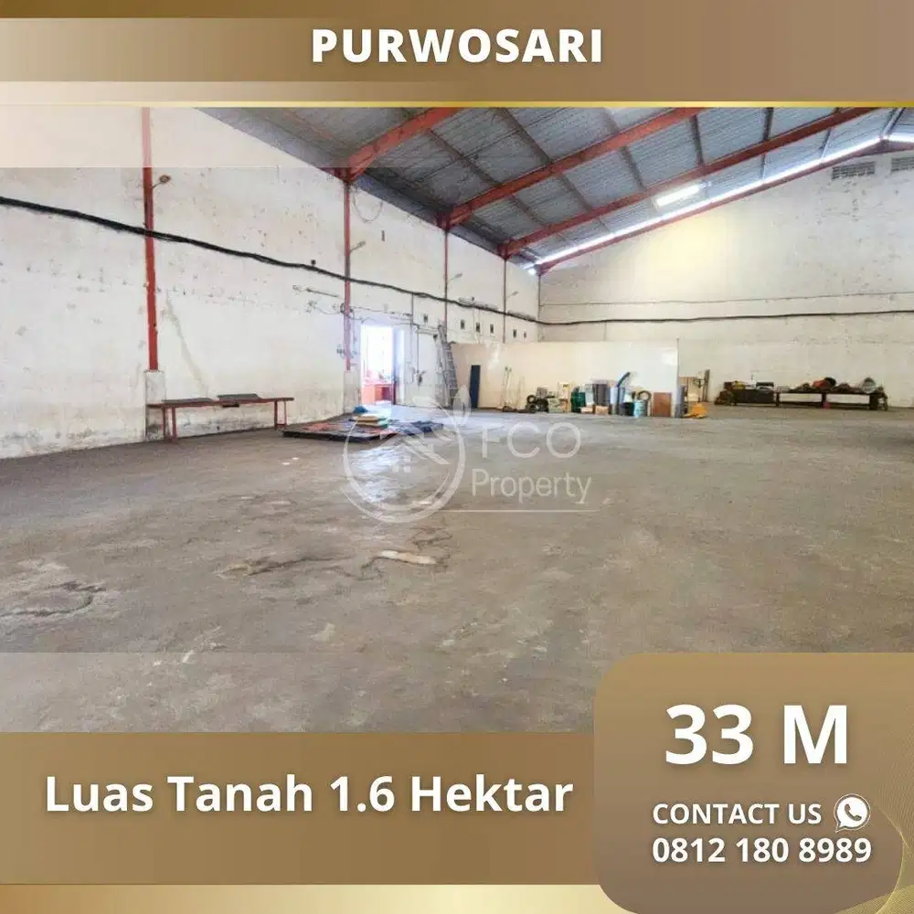 Gudang Industri Purwosari Pasuruan Pinggir Jalan Besar Dekat Exit Tol