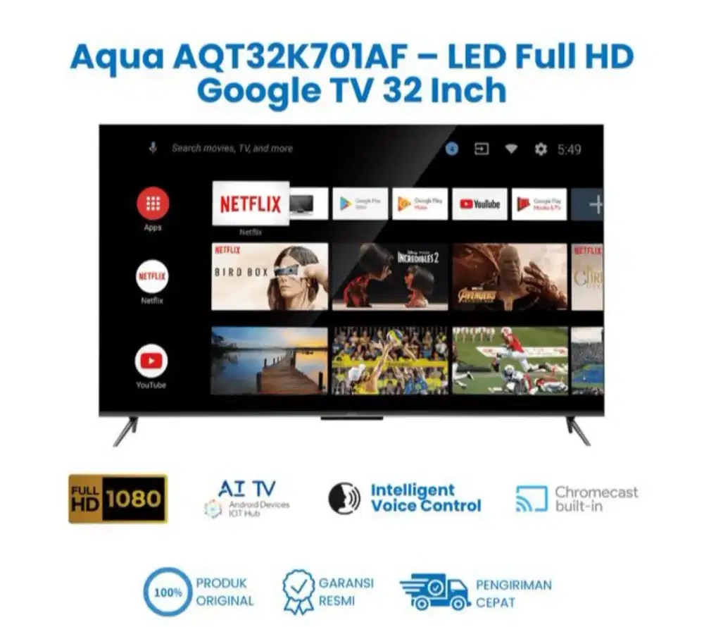 Aqua AQT32K701AF – LED Full HD Google TV 32 Inch