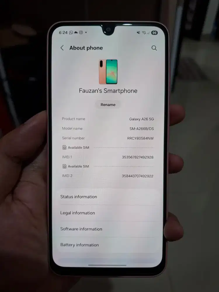 Samsung A26 5G Peach Pink Mulus Istimewa Solo Kota