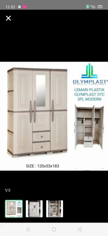 Harga promo lemari otc 3 pintu Olymplast