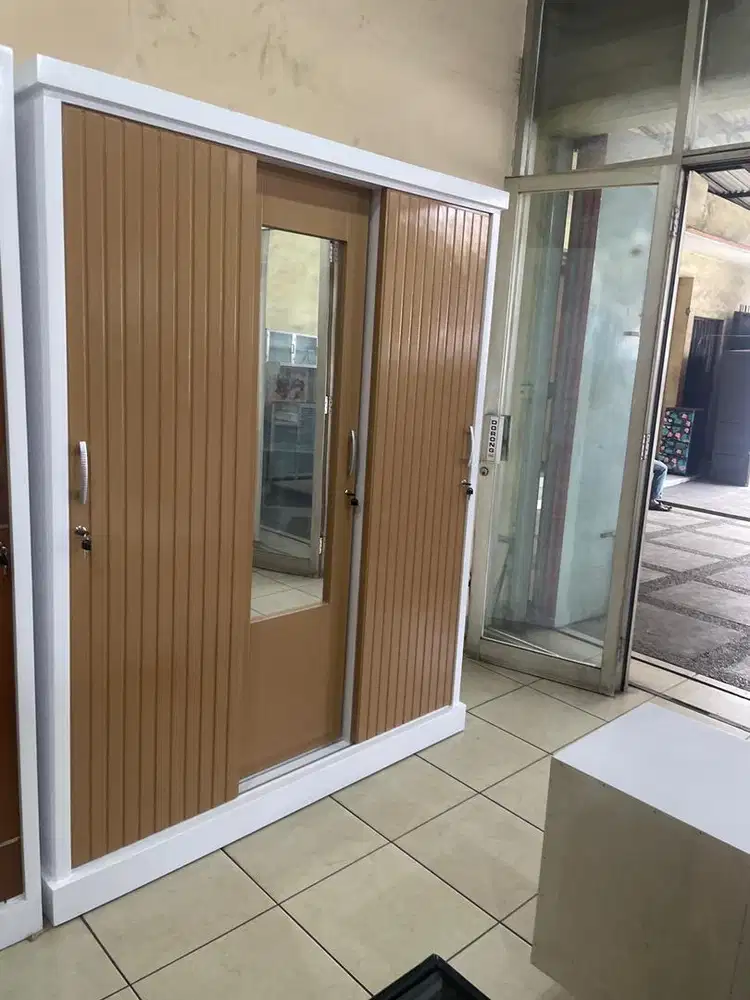 Promo lemari sliding 3 pt jumbo full teakblok