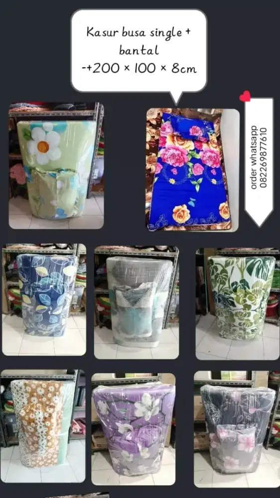 Kasur busa set bantal