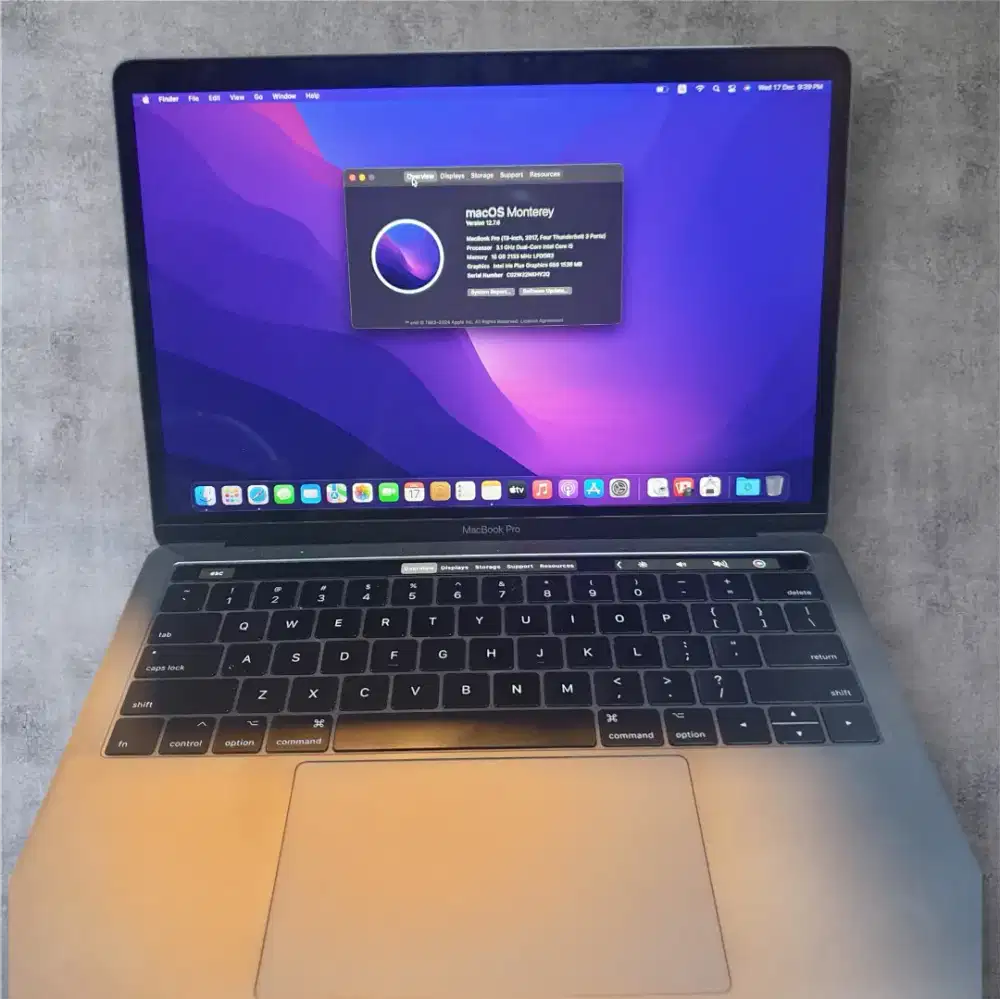 Macbook Pro 2017 13inc Touchbar Core i5 3Ghz
