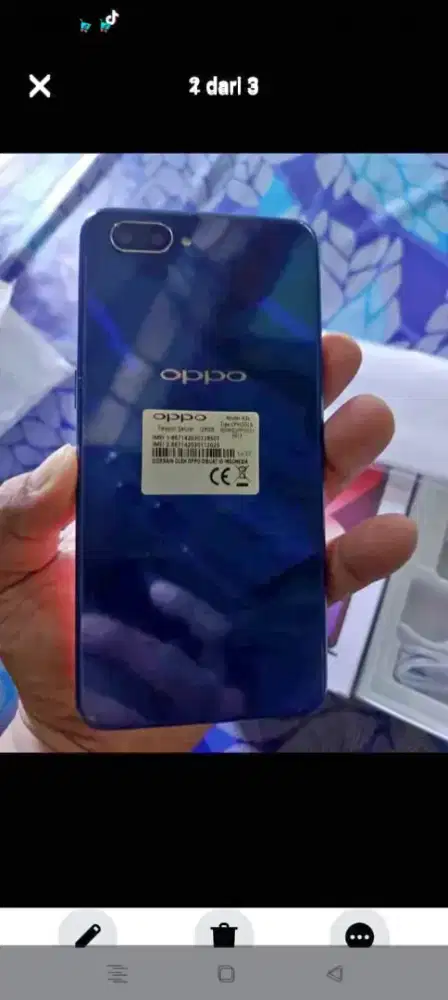 Jual hp baru Oppo a3s ram 6*128 layar 6,2 inch fulset