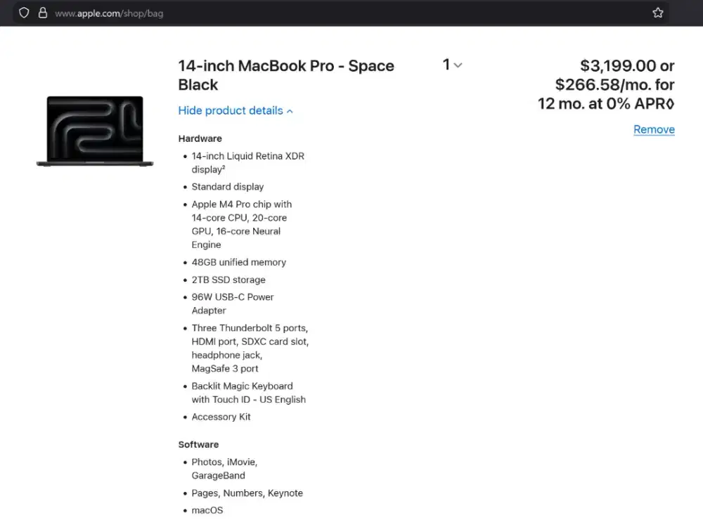 MacBook pro m4 14 inch