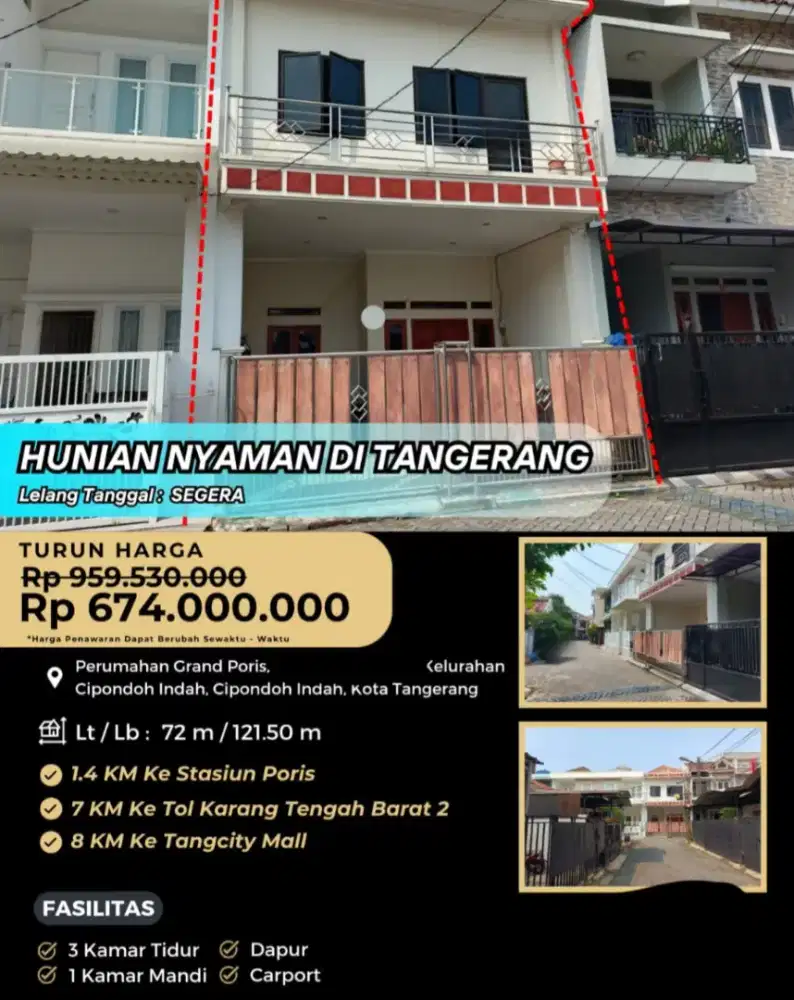 Rumah 2 Lantai Grand Poris Cipondoh