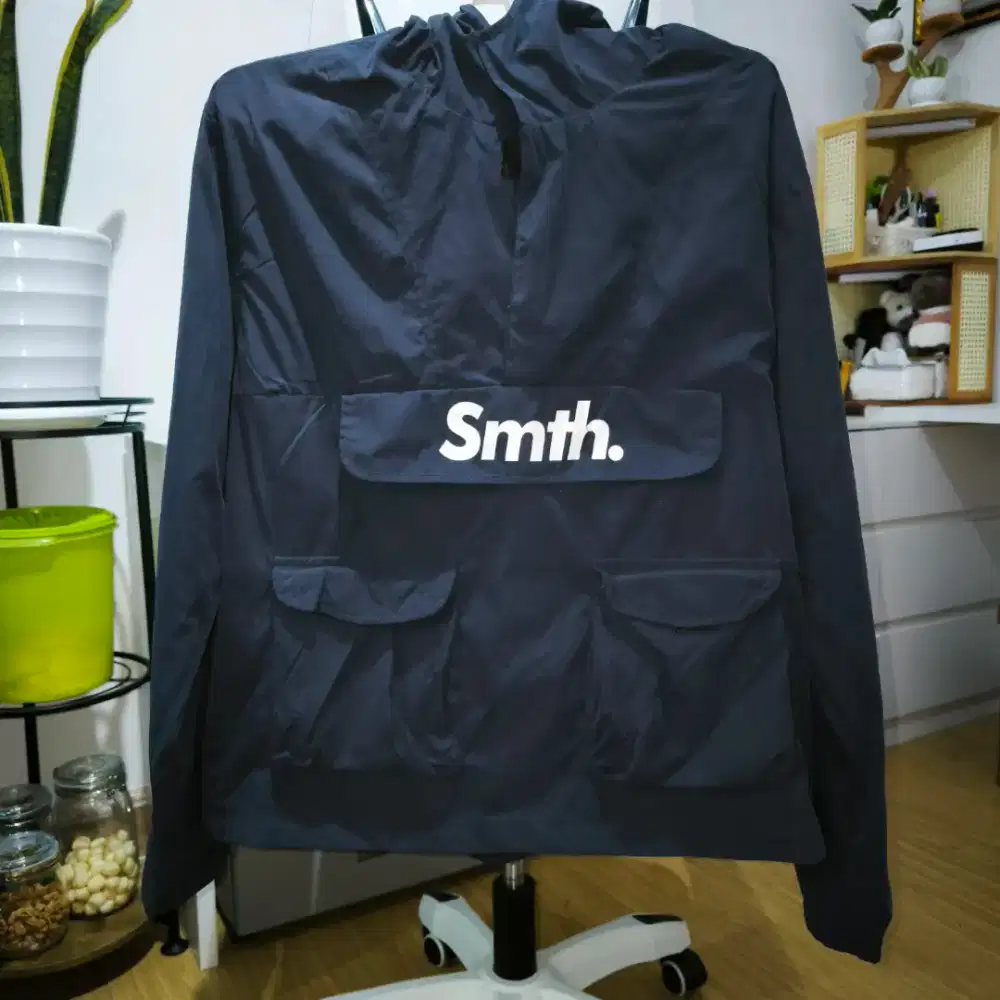Smth Original Jaket Hoodie M Unisex Pria Wanita Navy Preloved Like New
