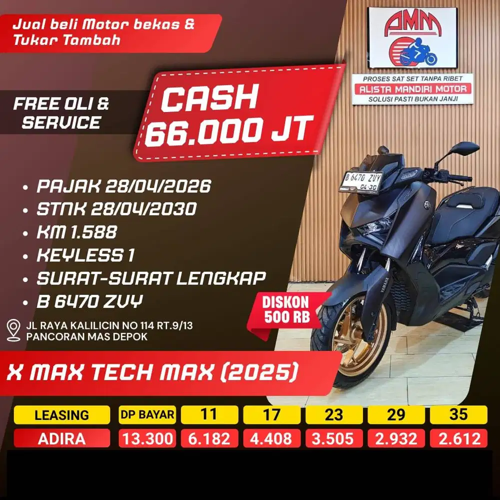 X MAX TECH MAX TH 2025 KM LOW BISA CASH/KREDIT/TT/PAKAI CC/PAYLATER