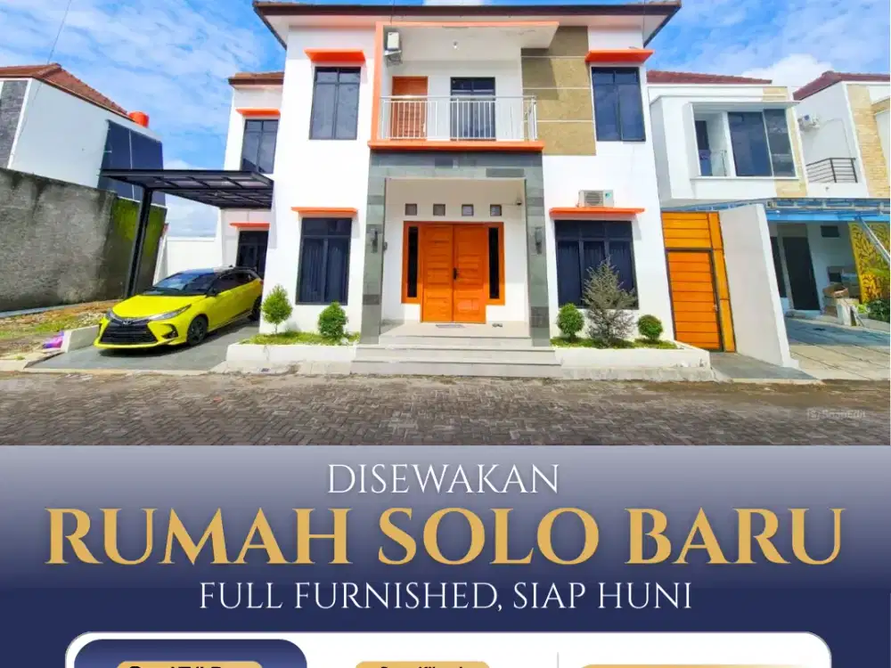 Rumah Solo Baru Bangunan Baru 2 Lantai Full Furnished Siap Huni