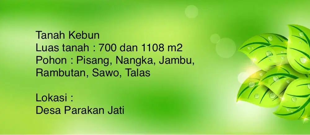 Jual Tanah Kebun Luas 700m2 dan 1.108 M2 Bojong Gede - Bogor