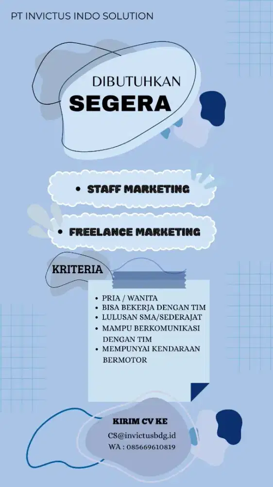 Loker marketing dan freelance