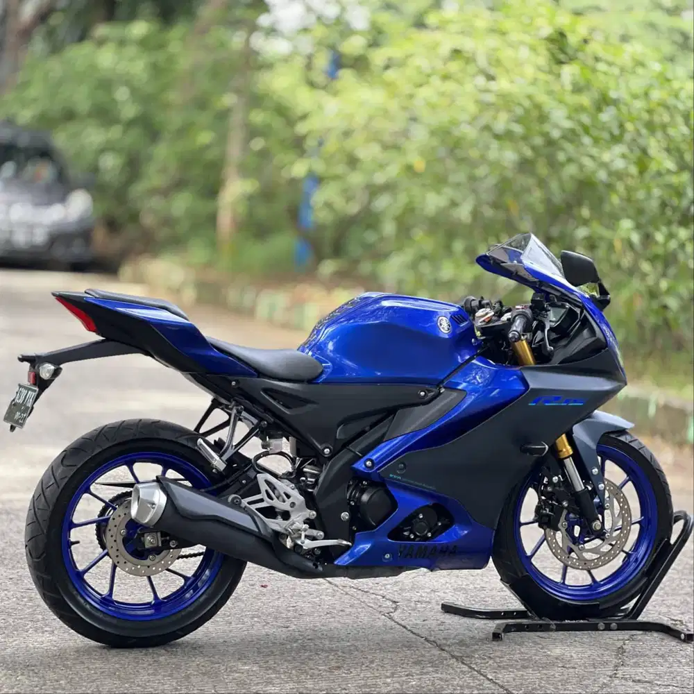 MULUS ABIS! YAMAHA YZF R15 V4 2022 BIRU KM LOW PAJAK PANJANG SUPERB