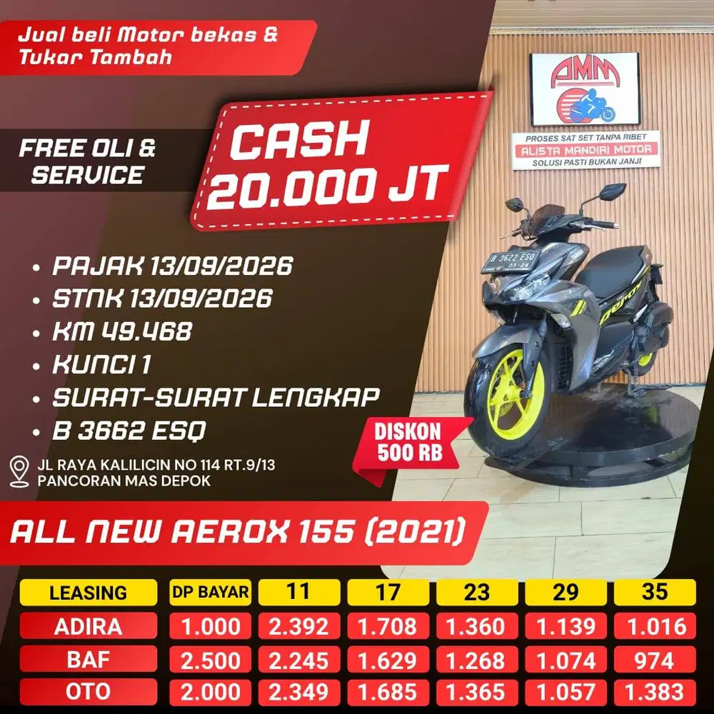 DP 1JT AEROX CONN TH 2021 BISA CASH/TRADE IN/PAKAI CC/PAYLATER