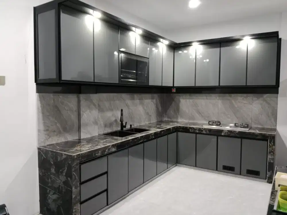 Kitchen set komposit aluminium baru