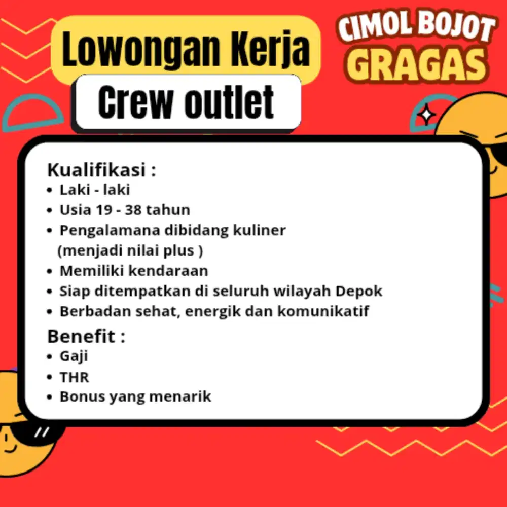 Loker Streetfood Crew Cimol Bojot Gragas