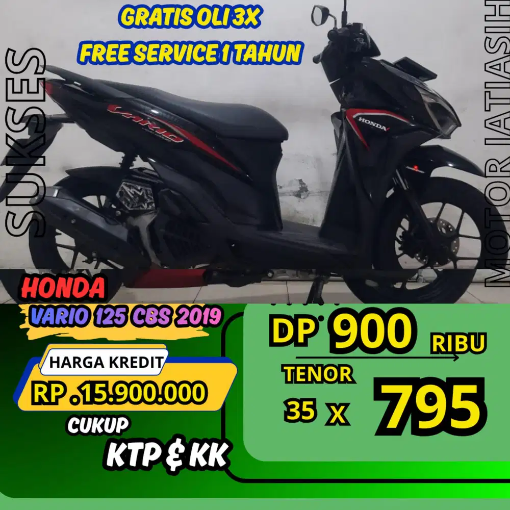 PROMO DP MURAH HONDA VARIO 125 CBS 2019 DP 900 RIBU BISA CASH/KREDIT