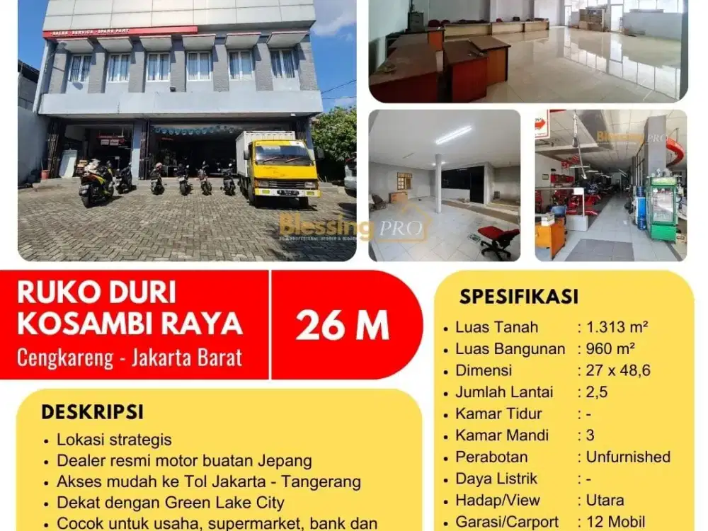 Dijual Ruko Komersial Duri Kosambi – Akses Tol Mudah, Lokasi Ramai Cengkareng