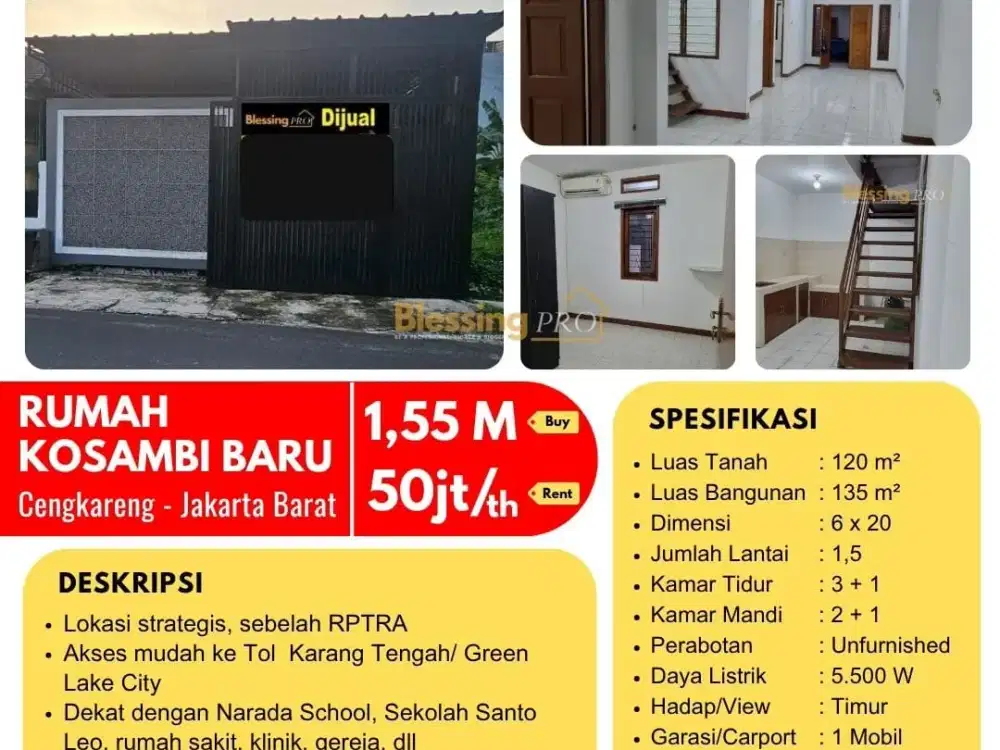 Disewakan Rumah Siap Huni Kosambi Baru
