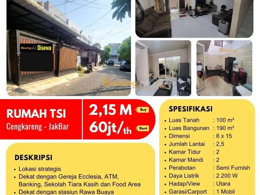 Disewakan Rumah Siap Huni Taman Semanan Indah