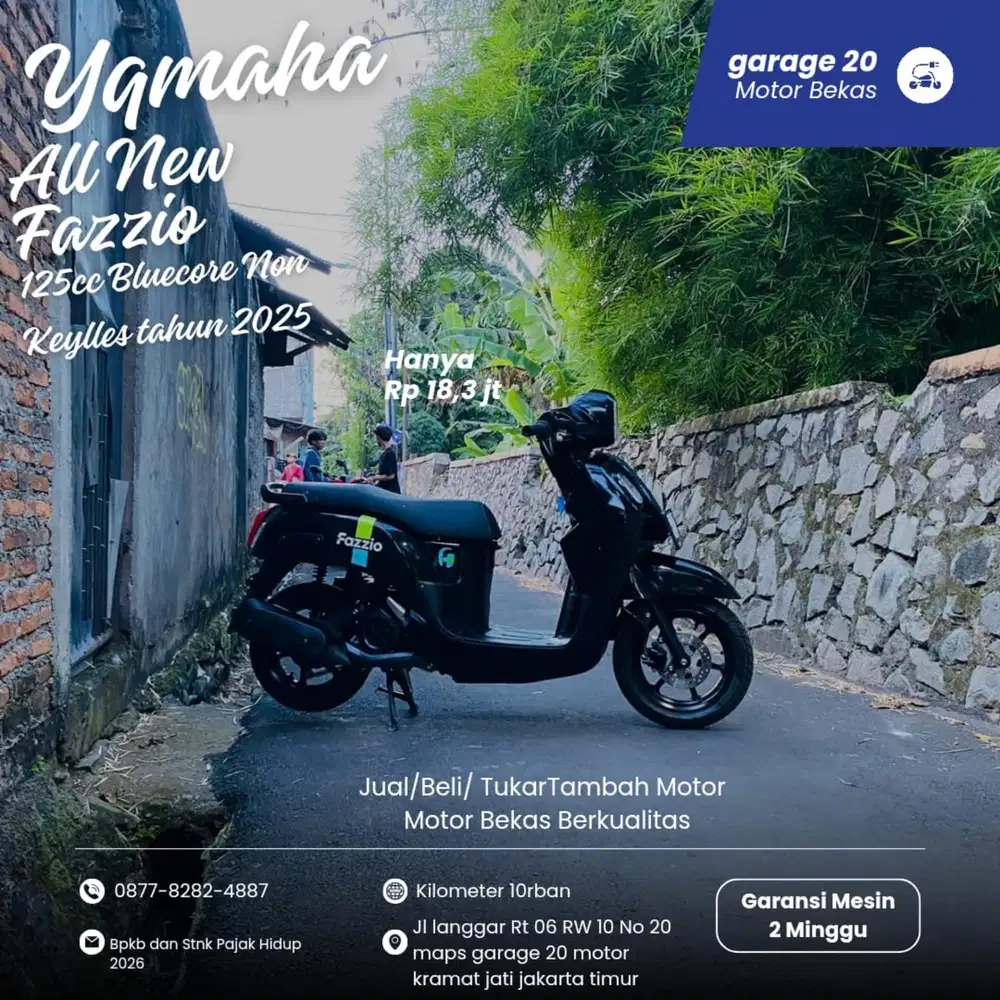 Yamaha All New Fazzio 125cc Non Keylles Aks SSS Bluecore Fi Tahun 2025