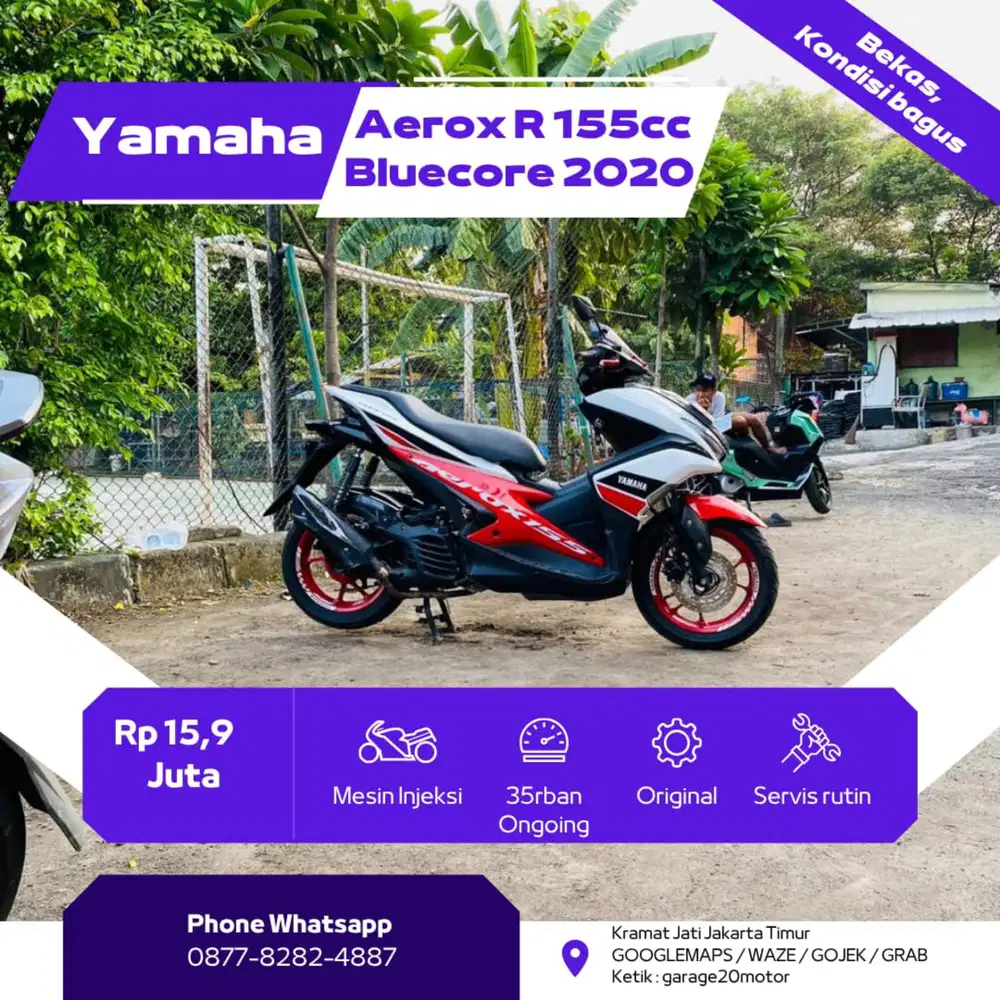 Yamaha Aerox R 155cc VVA Bluecore Fi Tahun 2020