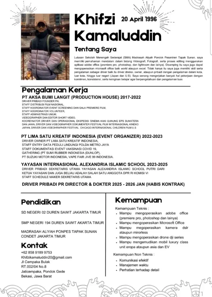 MENCARI PEKERJAAN DRIVER PRIBADI ATAUPUN OPERASIONAL