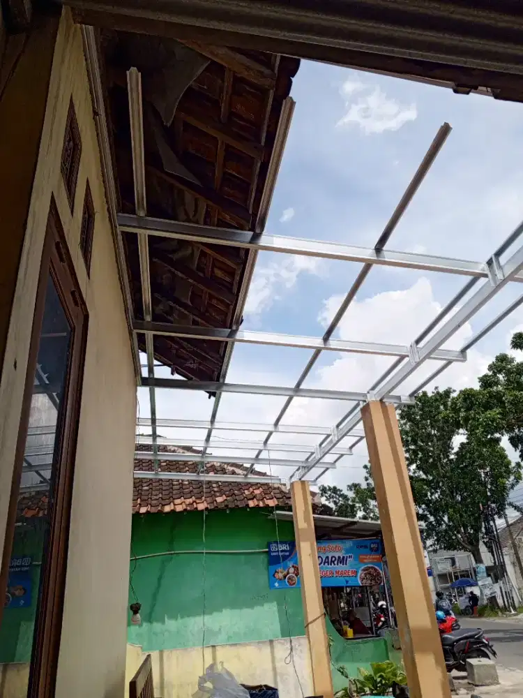 Kanopi baja ringan atap galvalum polos